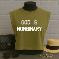 God Is Nonbinary Garment-Dyed Women's Muscle Tee