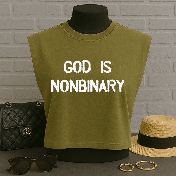 God Is Nonbinary Garment-Dyed Women's Muscle Tee