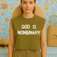 God Is Nonbinary Garment-Dyed Women's Muscle Tee