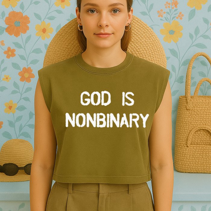 God Is Nonbinary Garment-Dyed Women's Muscle Tee