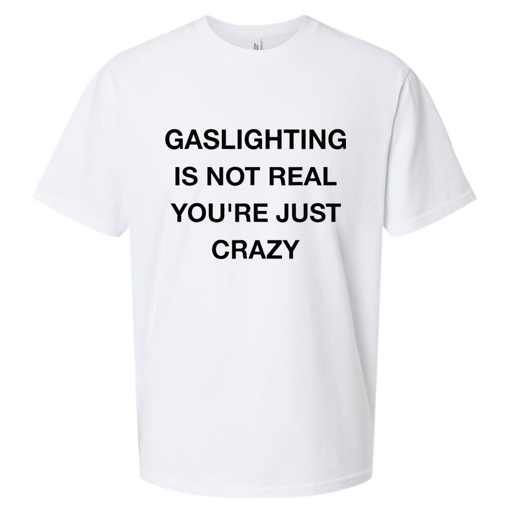 Gaslighting Is Not Real Sueded Cloud Jersey T-Shirt