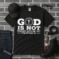 God Is Not Finished With Me Yet Christian Religious Tall T-Shirt
