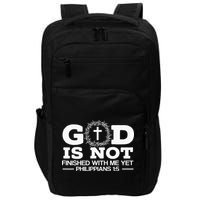 God Is Not Finished With Me Yet Christian Religious Impact Tech Backpack