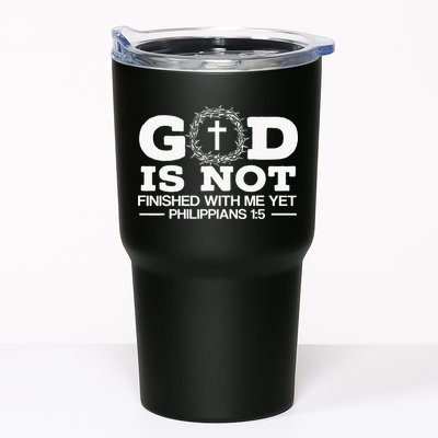 God Is Not Finished With Me Yet Christian Religious Tumbler