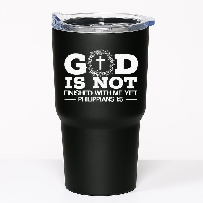 God Is Not Finished With Me Yet Christian Religious Tumbler
