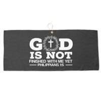 God Is Not Finished With Me Yet Christian Religious Large Microfiber Waffle Golf Towel