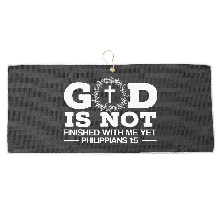 God Is Not Finished With Me Yet Christian Religious Large Microfiber Waffle Golf Towel