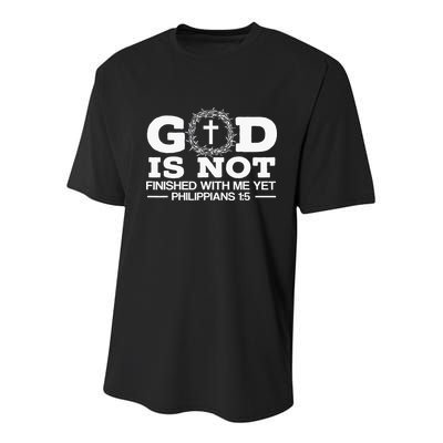 God Is Not Finished With Me Yet Christian Religious Youth Performance Sprint T-Shirt