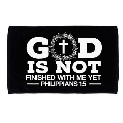 God Is Not Finished With Me Yet Christian Religious Microfiber Hand Towel