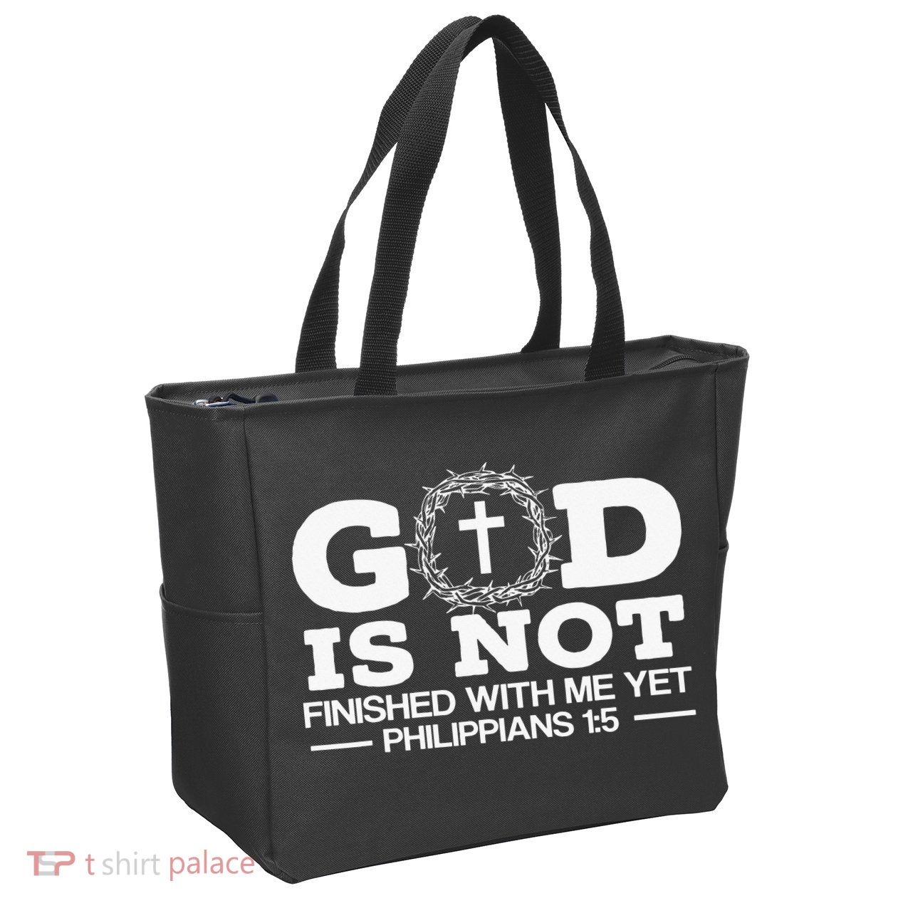 God Is Not Finished With Me Yet Christian Religious Zip Tote Bag