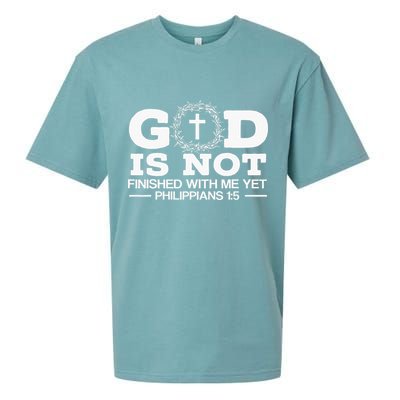 God Is Not Finished With Me Yet Christian Religious Sueded Cloud Jersey T-Shirt
