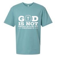 God Is Not Finished With Me Yet Christian Religious Sueded Cloud Jersey T-Shirt