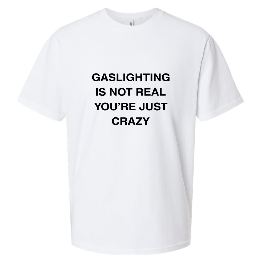 Gaslighting Is Not Real Sueded Cloud Jersey T-Shirt