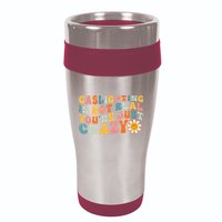 Gaslighting Is Not Real Youre Just Crazy Retro Groovy 16oz Travel Tumbler