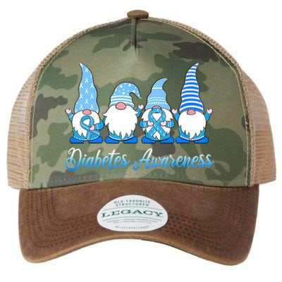 Gnomes In November We Wear Blue Diabetes Awareness Gnome Legacy Tie Dye Trucker Hat