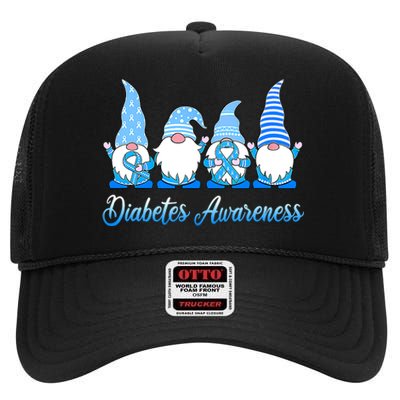 Gnomes In November We Wear Blue Diabetes Awareness Gnome High Crown Mesh Back Trucker Hat