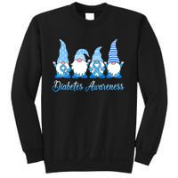 Gnomes In November We Wear Blue Diabetes Awareness Gnome Sweatshirt