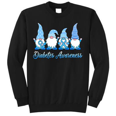 Gnomes In November We Wear Blue Diabetes Awareness Gnome Sweatshirt