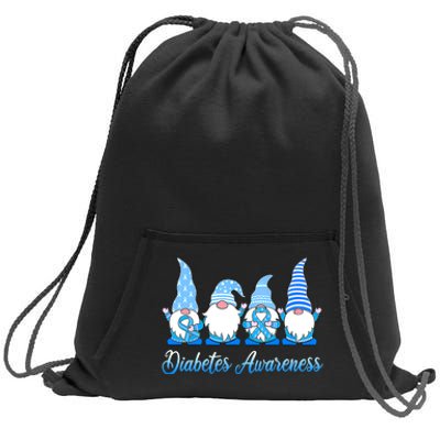 Gnomes In November We Wear Blue Diabetes Awareness Gnome Sweatshirt Cinch Pack Bag