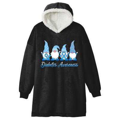 Gnomes In November We Wear Blue Diabetes Awareness Gnome Hooded Wearable Blanket