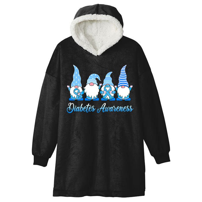 Gnomes In November We Wear Blue Diabetes Awareness Gnome Hooded Wearable Blanket