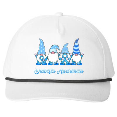 Gnomes In November We Wear Blue Diabetes Awareness Gnome Snapback Five-Panel Rope Hat