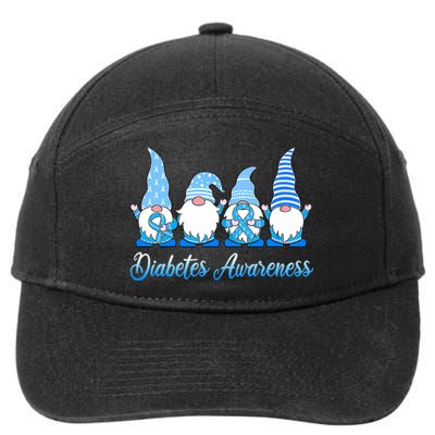 Gnomes In November We Wear Blue Diabetes Awareness Gnome 7-Panel Snapback Hat