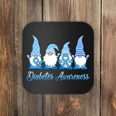 Gnomes In November We Wear Blue Diabetes Awareness Gnome Coaster