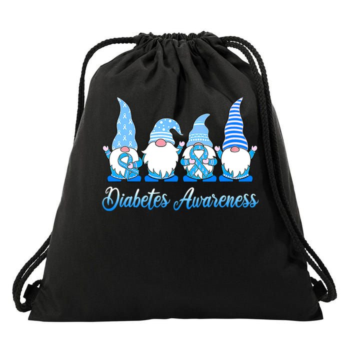 Gnomes In November We Wear Blue Diabetes Awareness Gnome Drawstring Bag