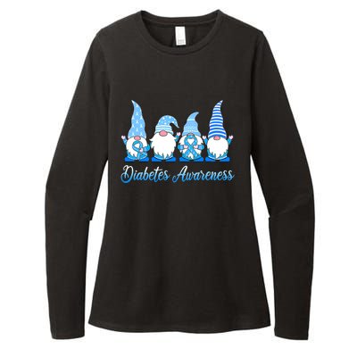 Gnomes In November We Wear Blue Diabetes Awareness Gnome Womens CVC Long Sleeve Shirt