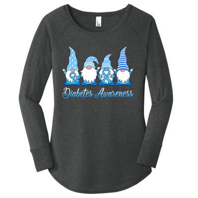 Gnomes In November We Wear Blue Diabetes Awareness Gnome Women's Perfect Tri Tunic Long Sleeve Shirt