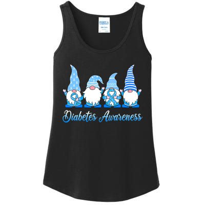 Gnomes In November We Wear Blue Diabetes Awareness Gnome Ladies Essential Tank