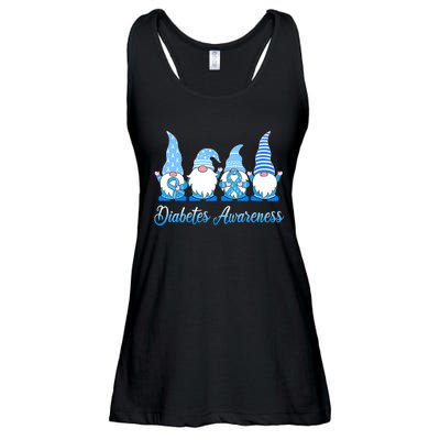 Gnomes In November We Wear Blue Diabetes Awareness Gnome Ladies Essential Flowy Tank