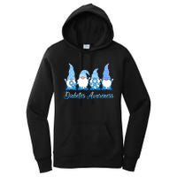 Gnomes In November We Wear Blue Diabetes Awareness Gnome Women's Pullover Hoodie