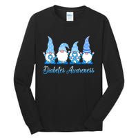 Gnomes In November We Wear Blue Diabetes Awareness Gnome Tall Long Sleeve T-Shirt