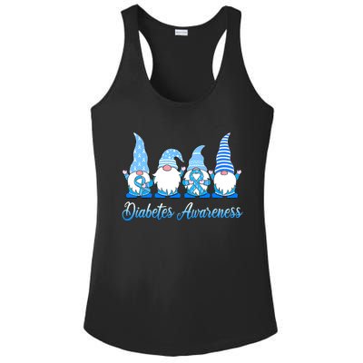 Gnomes In November We Wear Blue Diabetes Awareness Gnome Ladies PosiCharge Competitor Racerback Tank