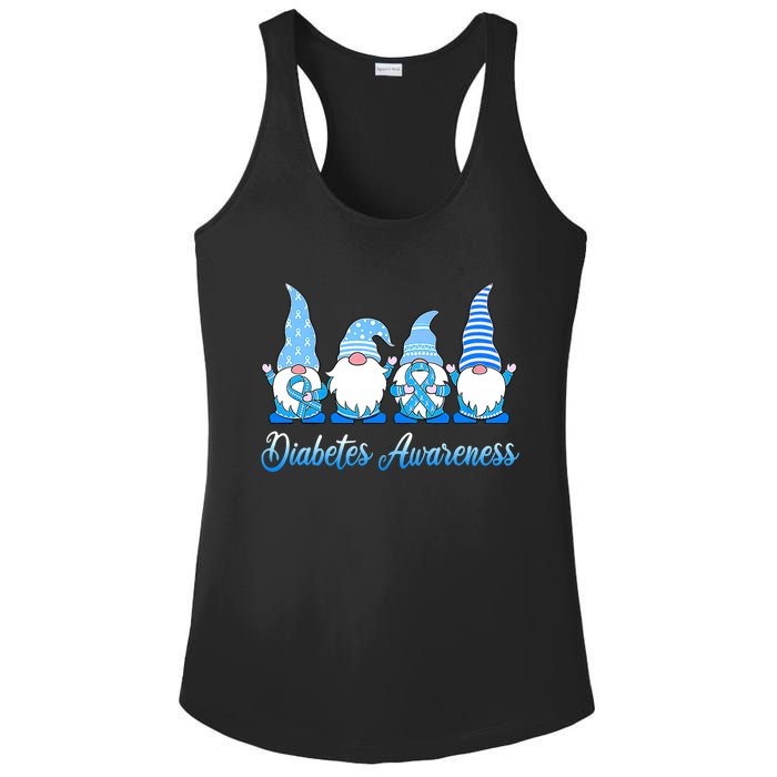 Gnomes In November We Wear Blue Diabetes Awareness Gnome Ladies PosiCharge Competitor Racerback Tank