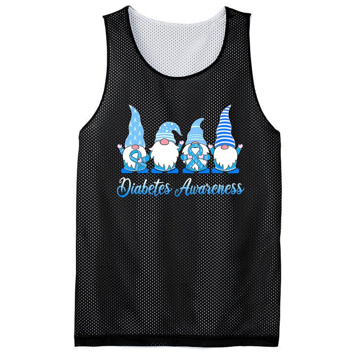 Gnomes In November We Wear Blue Diabetes Awareness Gnome Mesh Reversible Basketball Jersey Tank