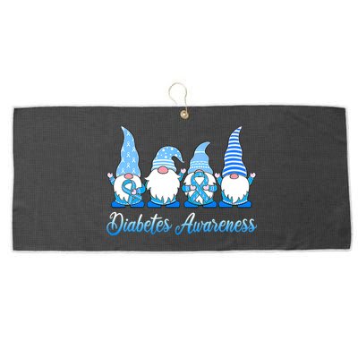 Gnomes In November We Wear Blue Diabetes Awareness Gnome Large Microfiber Waffle Golf Towel