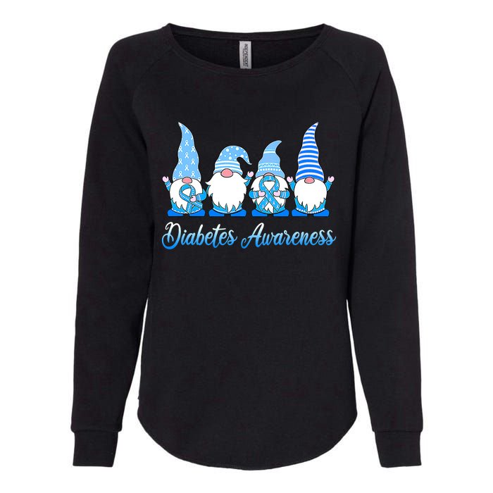 Gnomes In November We Wear Blue Diabetes Awareness Gnome Womens California Wash Sweatshirt