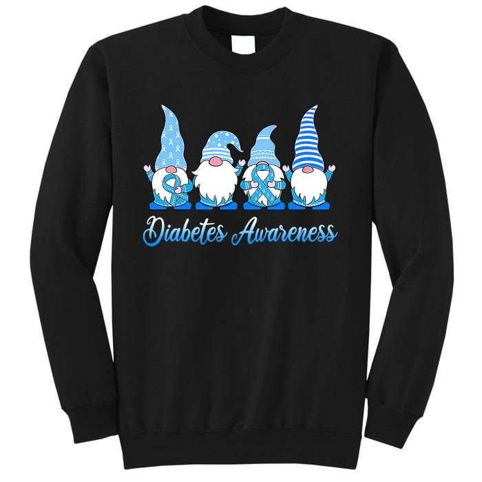 Gnomes In November We Wear Blue Diabetes Awareness Gnome Tall Sweatshirt