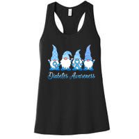 Gnomes In November We Wear Blue Diabetes Awareness Gnome Women's Racerback Tank