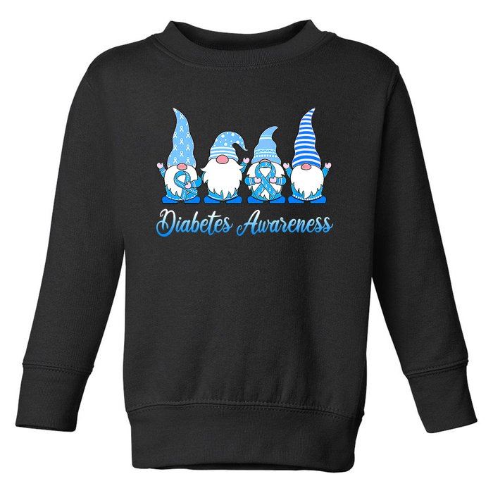 Gnomes In November We Wear Blue Diabetes Awareness Gnome Toddler Sweatshirt