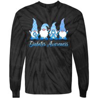 Gnomes In November We Wear Blue Diabetes Awareness Gnome Tie-Dye Long Sleeve Shirt