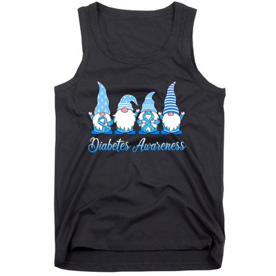 Gnomes In November We Wear Blue Diabetes Awareness Gnome Tank Top