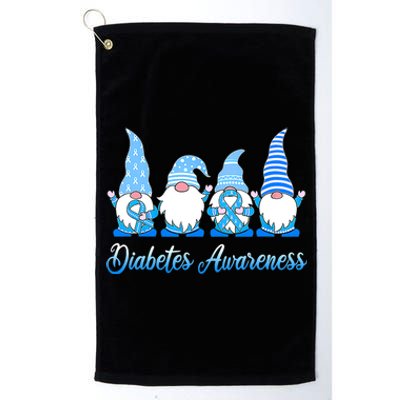 Gnomes In November We Wear Blue Diabetes Awareness Gnome Platinum Collection Golf Towel