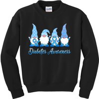 Gnomes In November We Wear Blue Diabetes Awareness Gnome Kids Sweatshirt