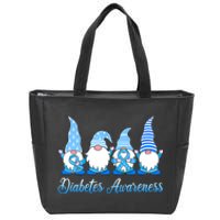 Gnomes In November We Wear Blue Diabetes Awareness Gnome Zip Tote Bag