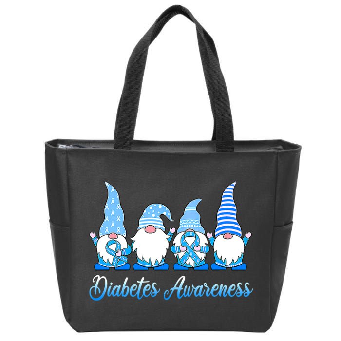 Gnomes In November We Wear Blue Diabetes Awareness Gnome Zip Tote Bag