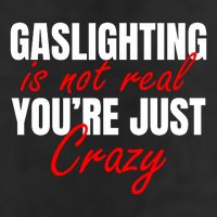 Gaslighting Is Not Real You're Just Crazy Funny Meme 7 Panel Mesh Trucker Snapback Hat